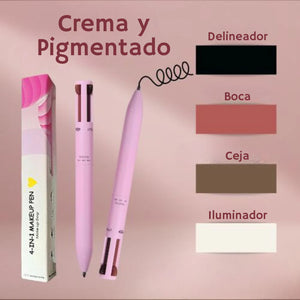 Lápiz Delineador 4 en 1 | Todo tu maquillaje en un solo producto 💄